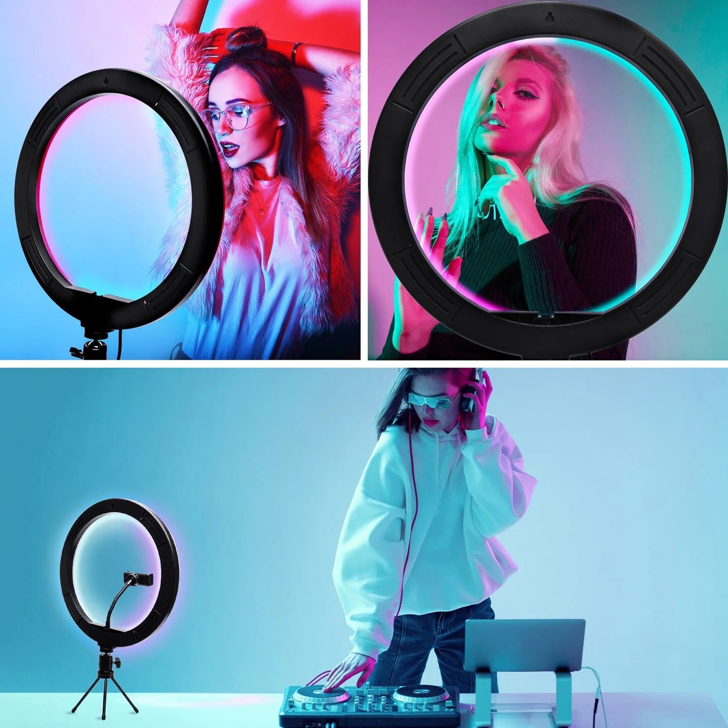 detalj držača za telefon na ring light MJ26 prstenu