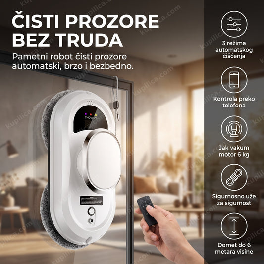 pametni robot za čišćenje prozora na visokom prozoru sa sigurnosnim užetom, benefiti proizvoda