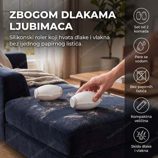 roler za uklanjanje dlaka silikonski set od 2 na sofi, benefiti proizvoda