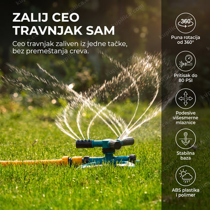 rotaciona prskalica 360 stepeni u dvorištu, benefiti proizvoda