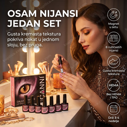 roze cat eye gel lak set — žena bira nijansu za svečanu priliku, benefiti proizvoda