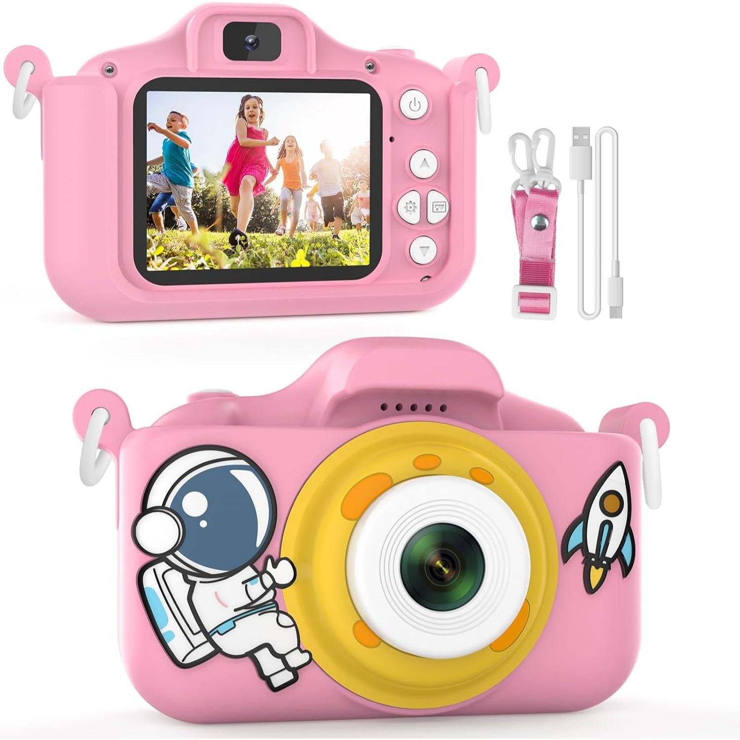 roze dečiji fotoaparat Astronaut — detalj 2