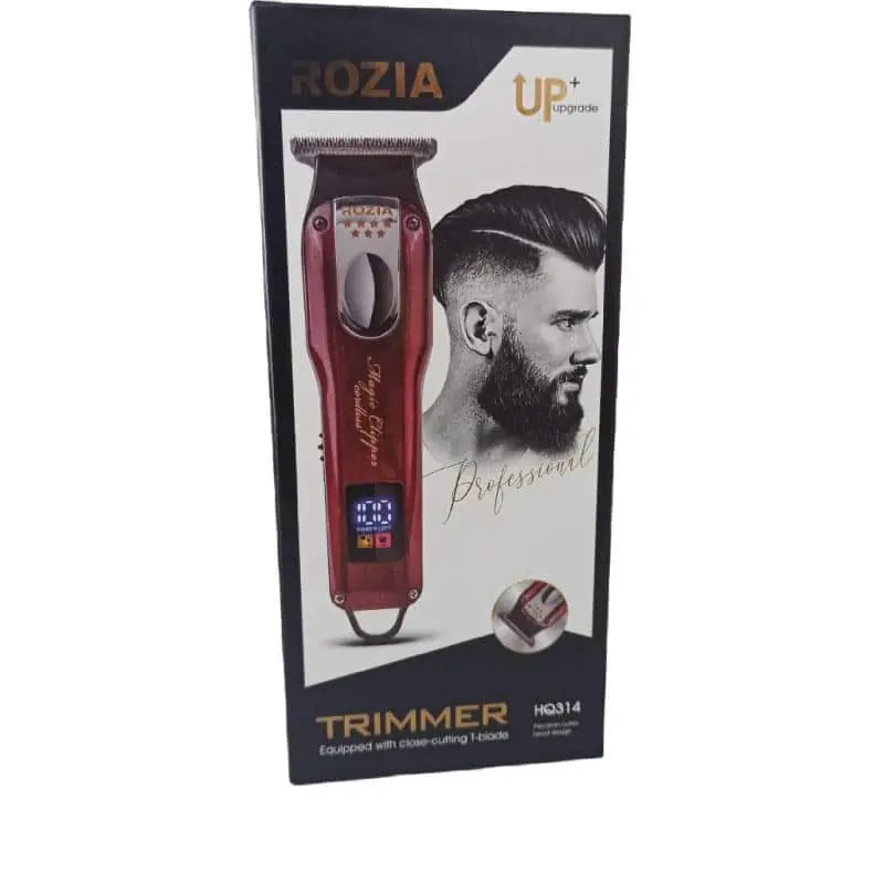 kutija trimera Rozia HQ314 za kosu i bradu, prednja strana sa modelom brade