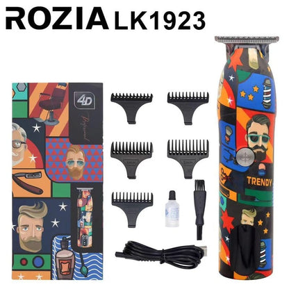 mašinica za šišanje i brijanje Rozia Trendy u šarenom dizajnu sa pet nastavaka i priborom