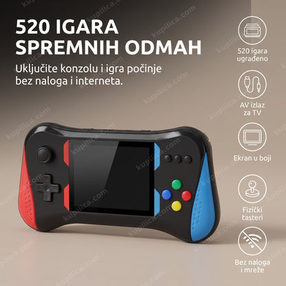 crna ručna konzola za igre sa ugašenim ekranom i dugmićima u boji