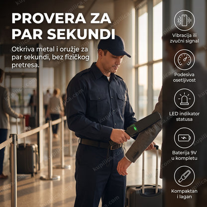 ručni detektor metala pri kontroli na ulazu, prikaz benefita proizvoda