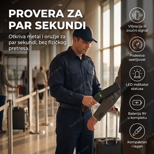 ručni detektor metala pri kontroli na ulazu, prikaz benefita proizvoda