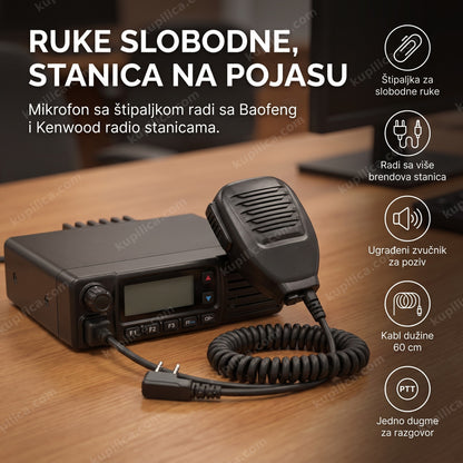 Ručni mikrofon za radio stanicu sa štipaljkom na prsluku dispečera, benefiti proizvoda