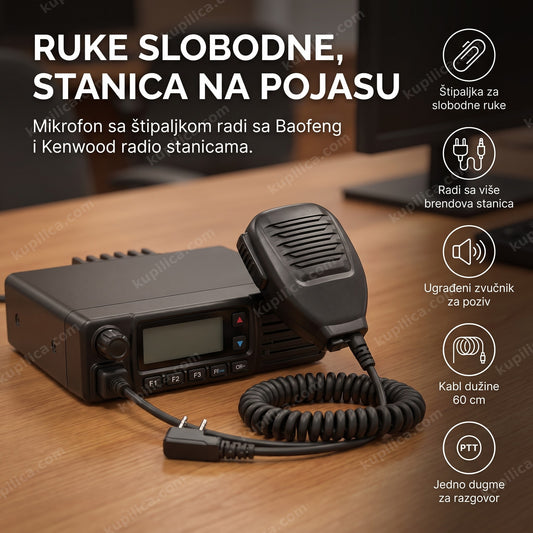 Ručni mikrofon za radio stanicu sa štipaljkom na prsluku dispečera, benefiti proizvoda