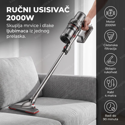 Ručni usisivač 2000W čisti sofu i auto sedišta, benefiti proizvoda