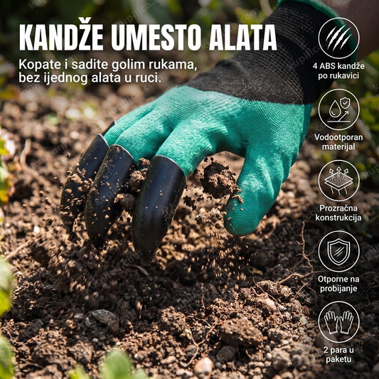 rukavice sa kandžama za baštu — ruka kopa zemlju kandžama, benefiti proizvoda