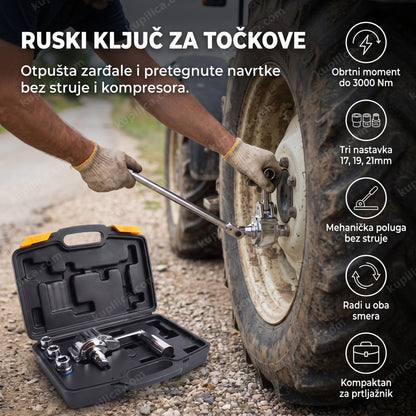 ruski ključ za skidanje zarđale navrtke sa točka kamiona pored puta, benefiti proizvoda