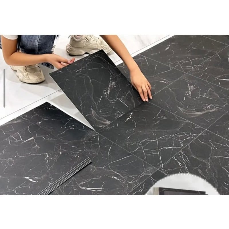 samolepljive podne obloge crni mermer 60x60 cm, pakovanje od 10 ploča