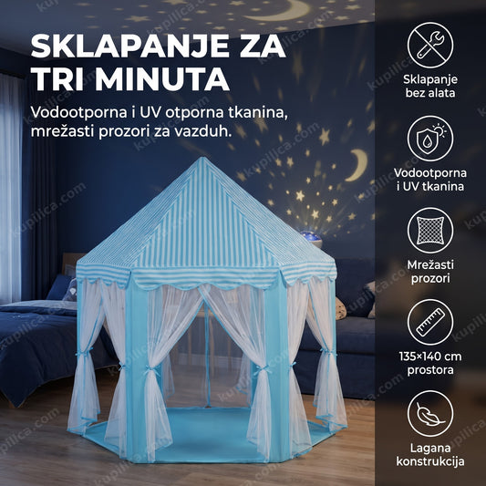 Plavi bajkoviti šator zamak za dečake u dečjoj sobi sa zvezdicama, benefiti proizvoda