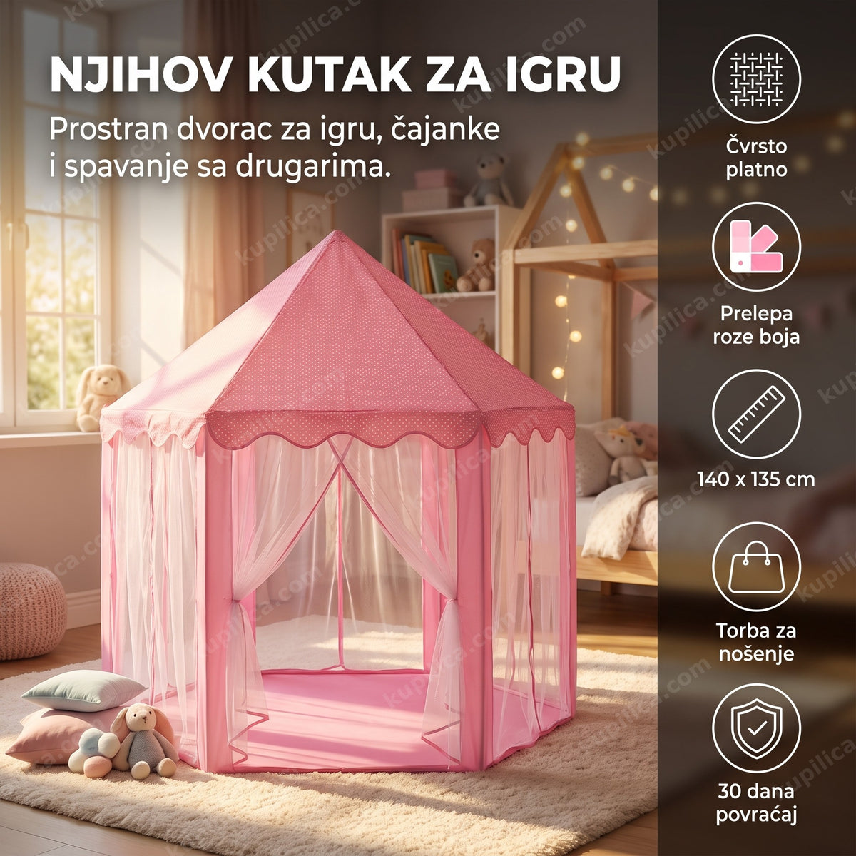 šator zamak za princeze u dečijoj sobi, benefiti proizvoda