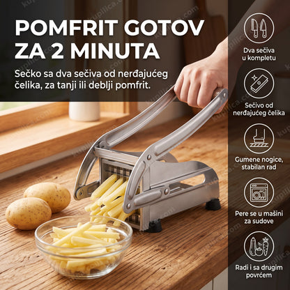 sečko za pomfrit od nerđajućeg čelika seče krompir na štapiće u kuhinji, benefiti proizvoda