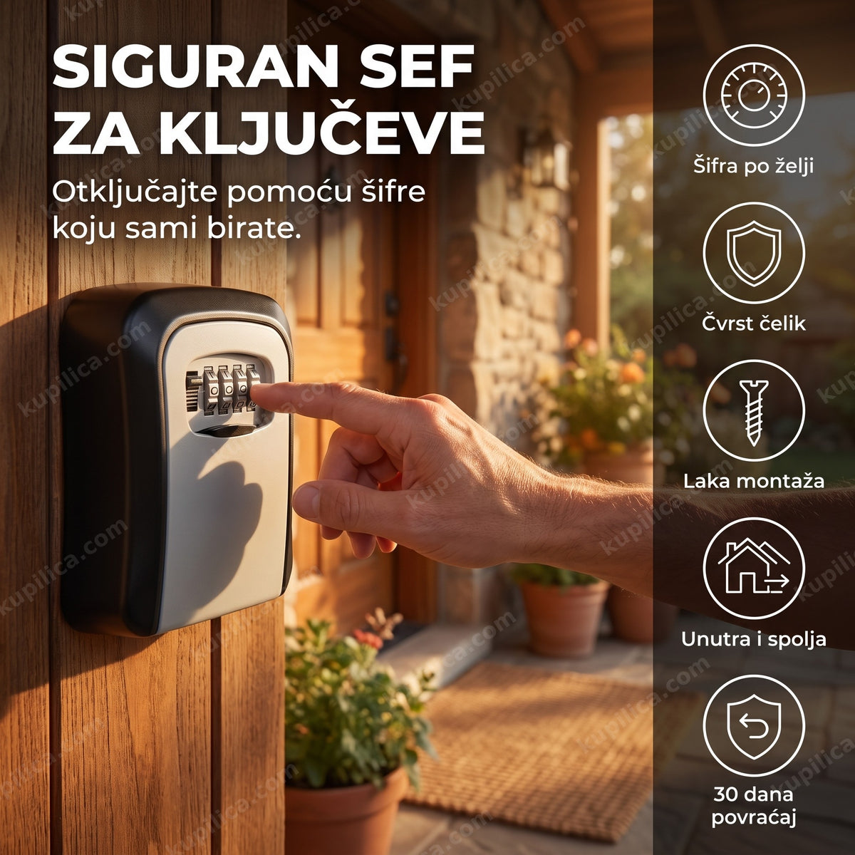 sef za ključeve montiran na zid pored ulaznih vrata, benefiti proizvoda