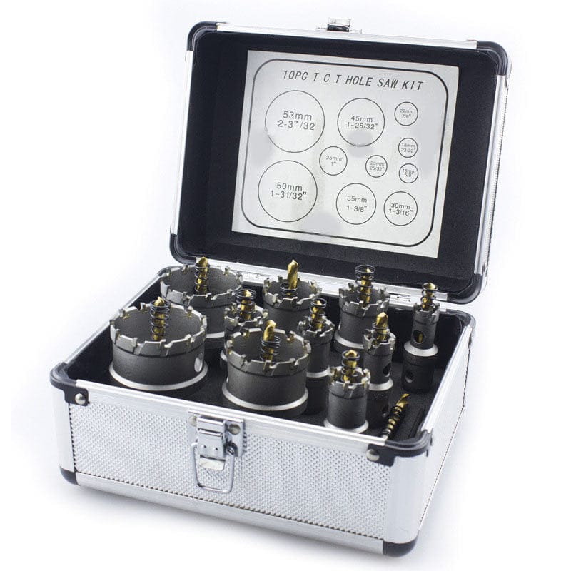 set kruna za bušenje HSS 10 komada u aluminijumskom koferu sa bravicom