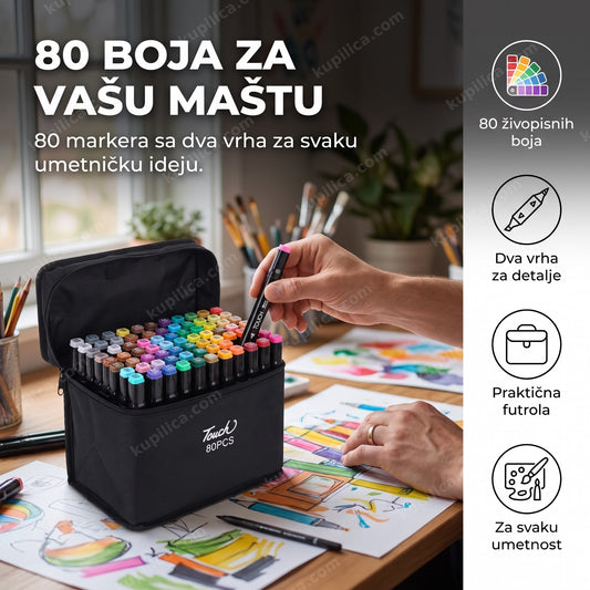 set magičnih markera 80 komada u futroli sa crtežima, benefiti proizvoda