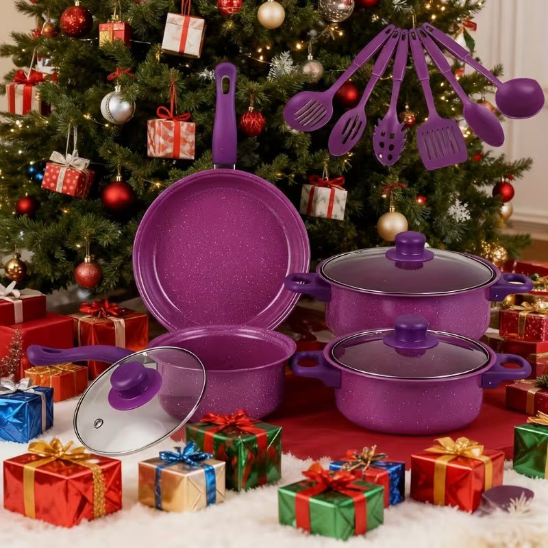 set posuđa 13 delova ljubičasti — detalj 2