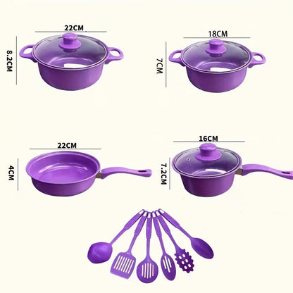 set posuđa 13 delova ljubičasti — detalj 6