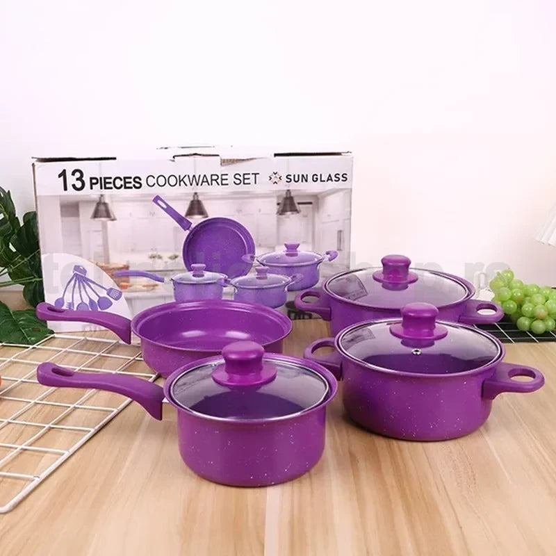 set šerpi 13 delova sa granitnim premazom — detalj 6