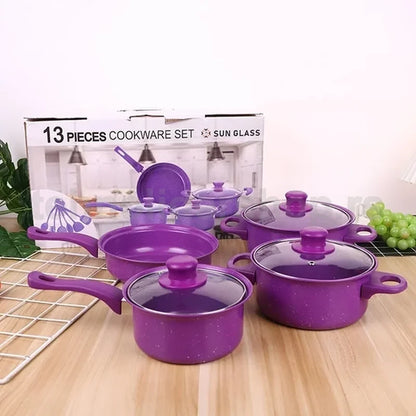 set šerpi 13 delova sa granitnim premazom — detalj 6