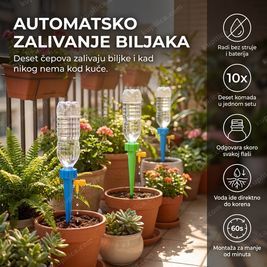 set za automatsko zalivanje biljaka na terasi punoj saksija, benefiti proizvoda