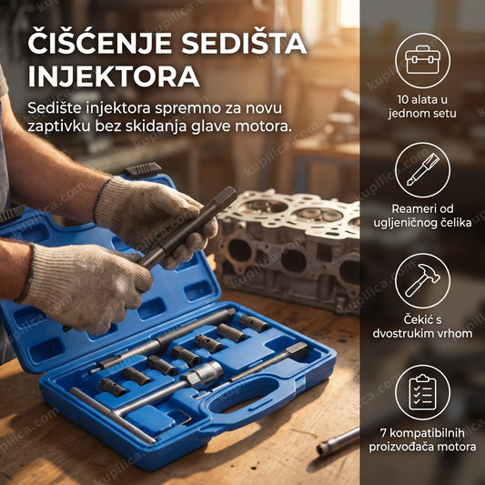 Set za čišćenje sedišta injektora u radionici pored dizel motora - benefiti proizvoda