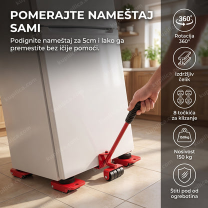 set za podizanje nameštaja koristi se za pomeranje frižidera kod kuće, benefiti proizvoda