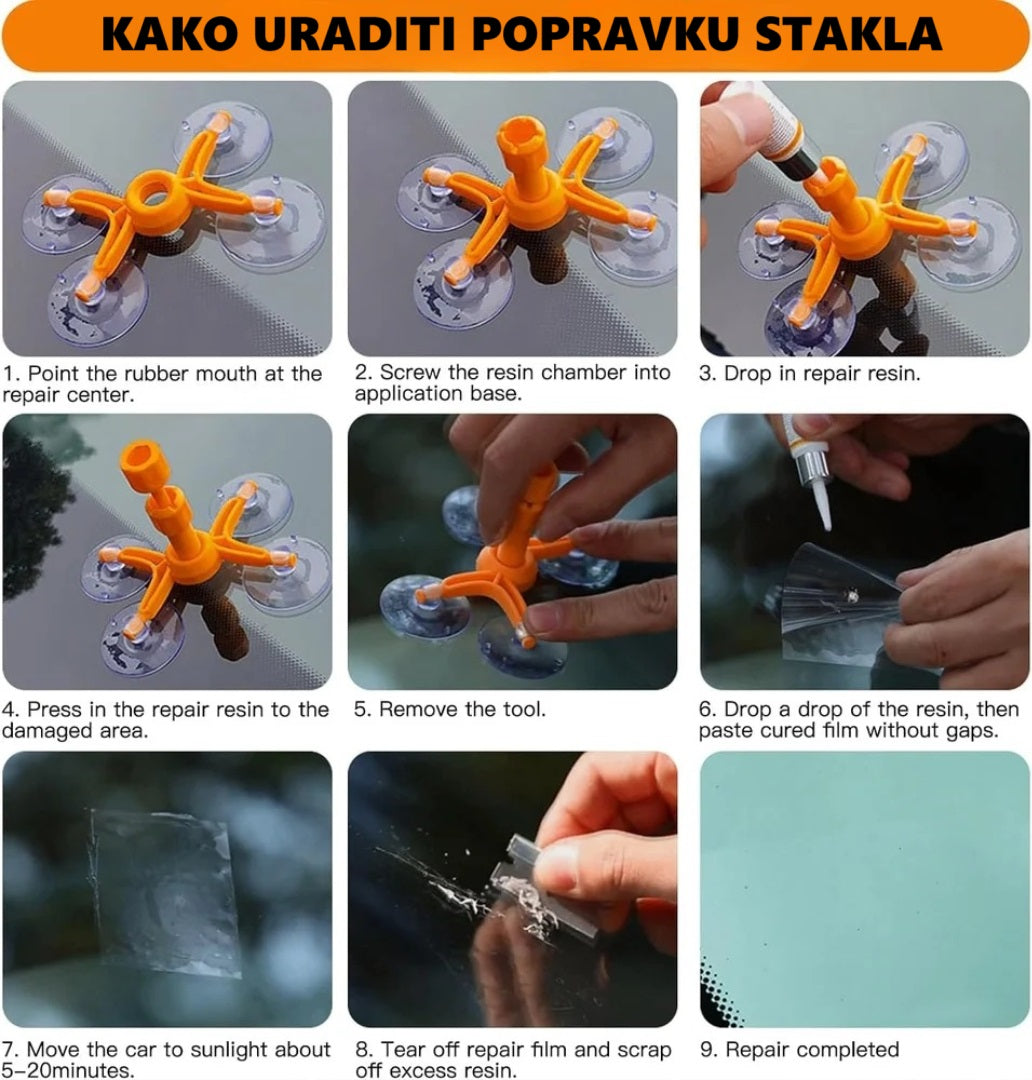 set za popravku auto stakala sa smolom — detalj 6