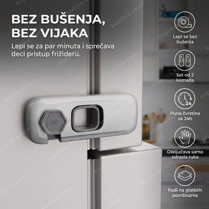 sigurnosna brava za frižider montirana na vratima kuhinje, benefiti proizvoda