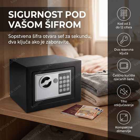 digitalni sigurnosni sef sa šifrom u ormanu za čuvanje dokumenata, benefiti proizvoda