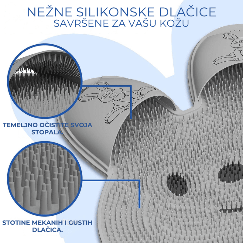 krupni plan silikonskih dlačica podloge za temeljno čišćenje stopala