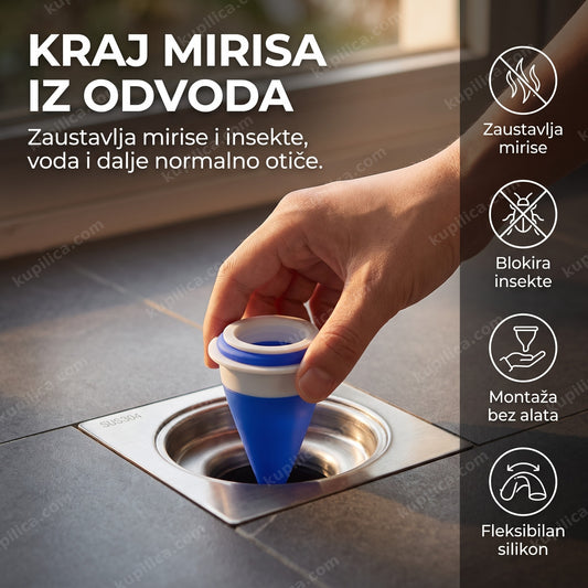 silikonski filter protiv mirisa postavljen u odvod, benefiti proizvoda