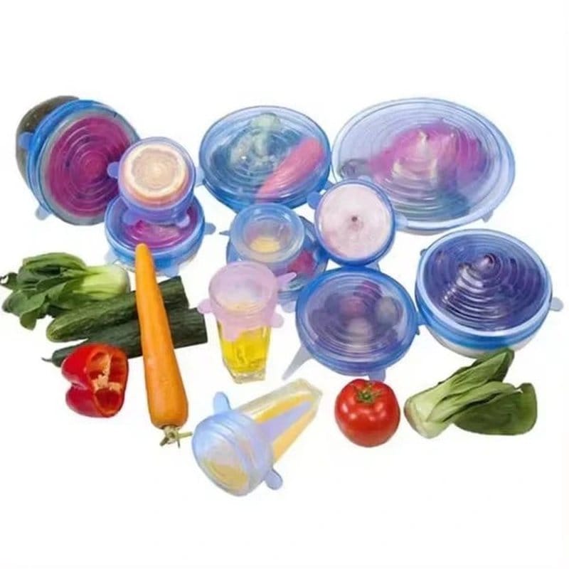 silikonski poklopci za hranu set 6 komada — detalj 1