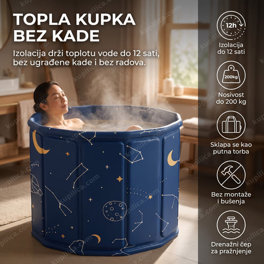 sklopiva kada za odrasle sa toplom vodom i parom u kupatilu, benefiti proizvoda