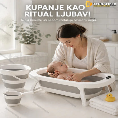 sklopiva kadica za bebe 4u1 sa kofom, bokalom i mrežastim ležajem