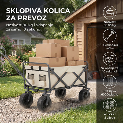 Sklopiva kolica za prevoz sa kutijama u dvorištu, benefiti proizvoda