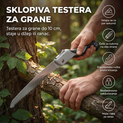 sklopiva ručna testera za sečenje grana u bašti, prikaz benefiti proizvoda