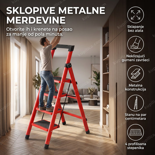 Sklopive metalne merdevine uz plakar u stanu, benefiti proizvoda