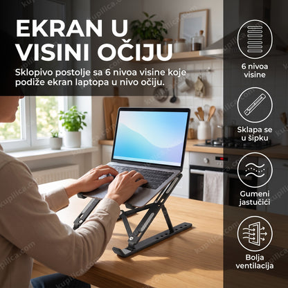 Podesivo sklopivo postolje za laptop P001 na radnom stolu