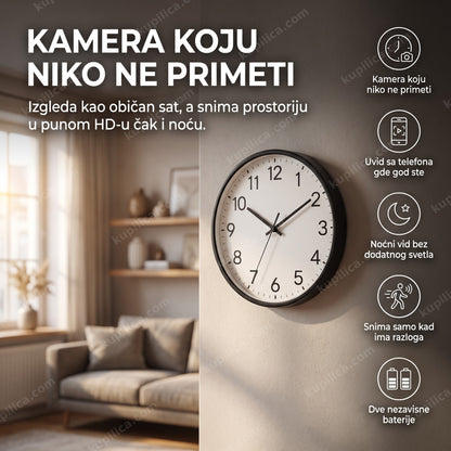 skrivena wifi kamera u satu na zidu dnevne sobe, benefiti proizvoda