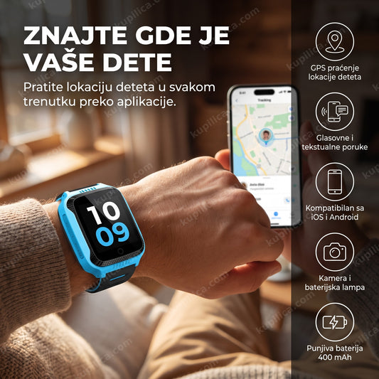 smart satić q528 sa gps praćenjem na ruci odrasle osobe, prikaz benefita proizvoda