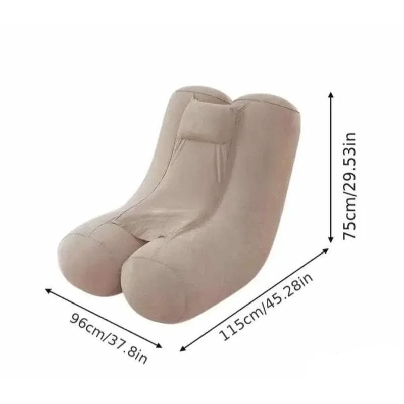 sofa na naduvavanje — dimenzije 115x96x75 cm prikazane uz proizvod