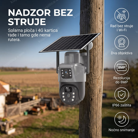 solarna 4g ptz kamera — kamera montirana na banderi u dvorištu bez struje, benefiti proizvoda