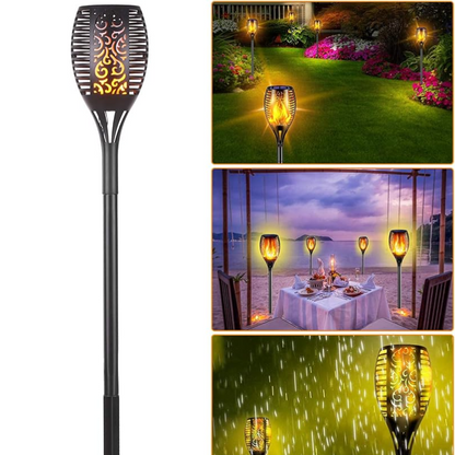 solarna led baklja sa efektom — pregled