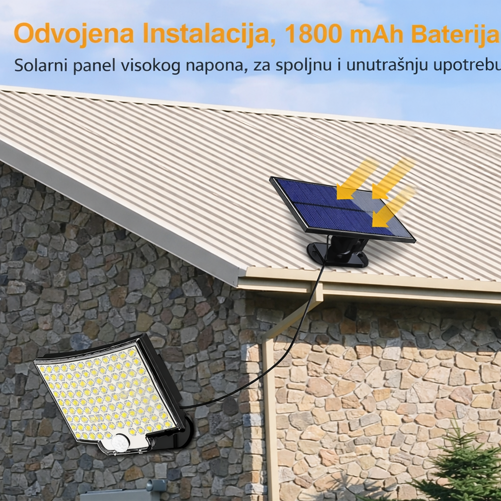 odvojen solarni panel na krovu
