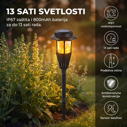solarna led lampa lux-9 sa podesivom visinom pored cvetnog leja, benefiti proizvoda