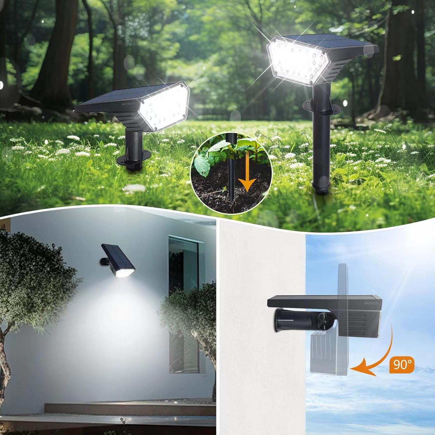 solarna LED lampa Lotus — detalj 5